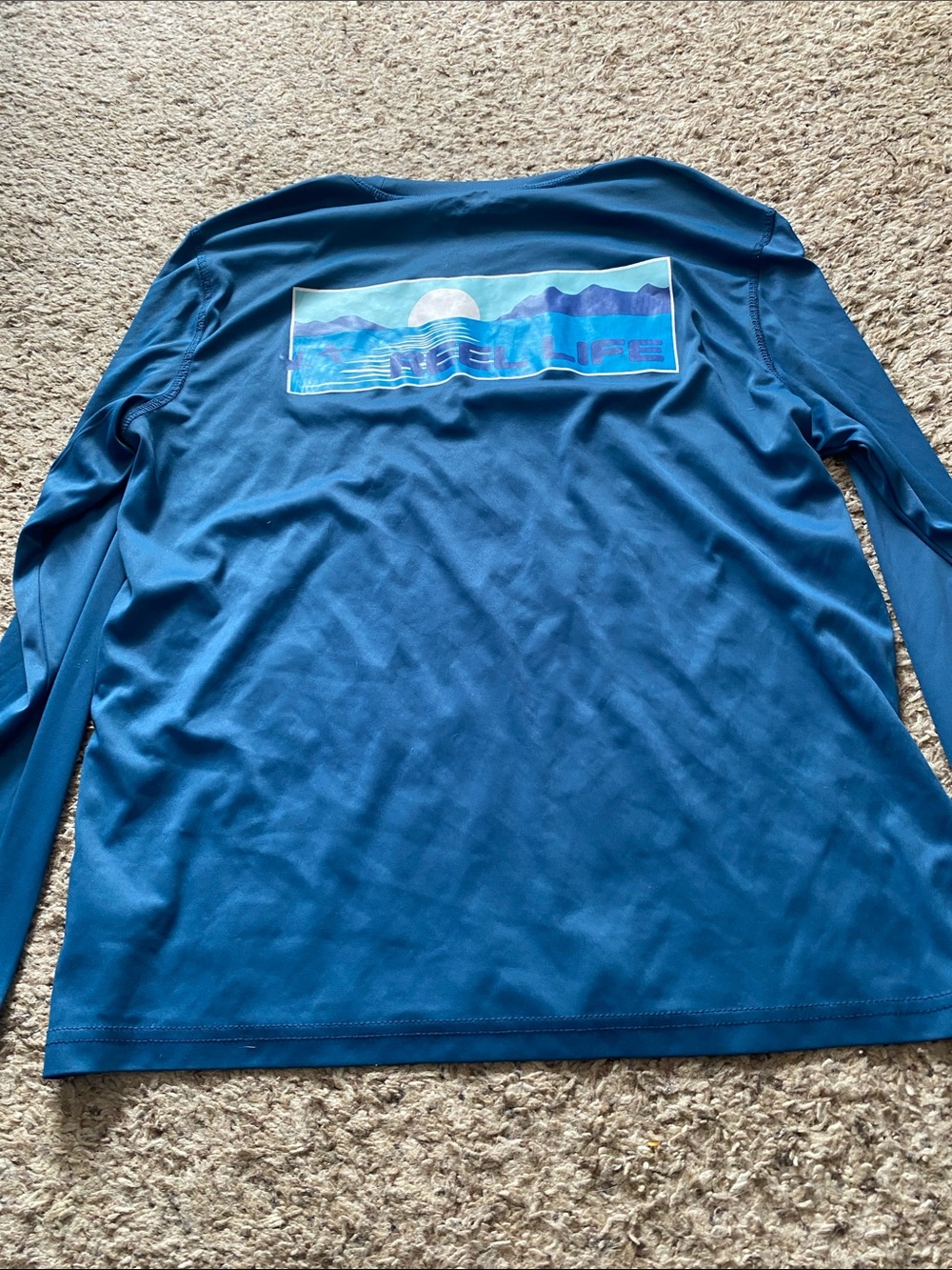 Men's Long-Sleeve Sun Protection Tee - Teal Blue